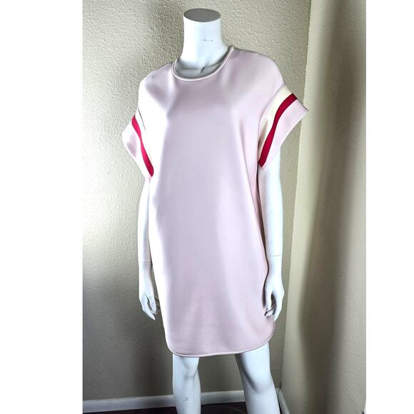 Cynthia Rowley Light Pink T-Shirt Banded Mini Dress Split Sleeves, Large - Picture 1 of 7